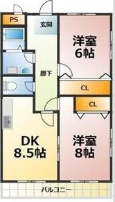 エクセルII(2LDK/1階)の間取り写真