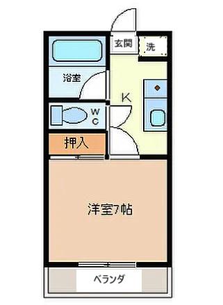 ファミリーハイツ1号棟(1K/2階)の間取り写真