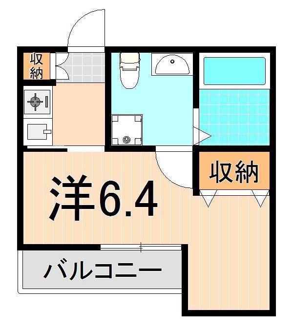 フィカータ綾瀬(1K/2階)の間取り写真