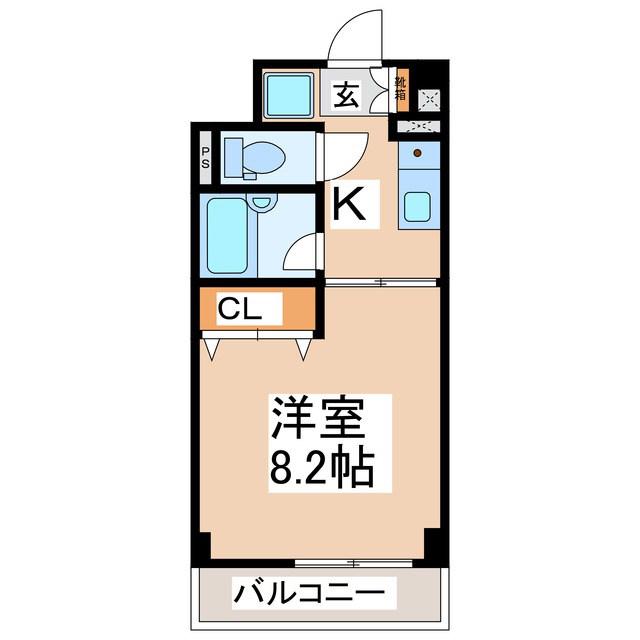 ローズマンション(1K/3階)の間取り写真