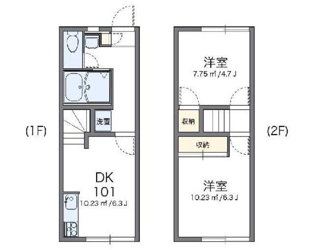 レオパレス光弐番館(2DK/1階)の間取り写真