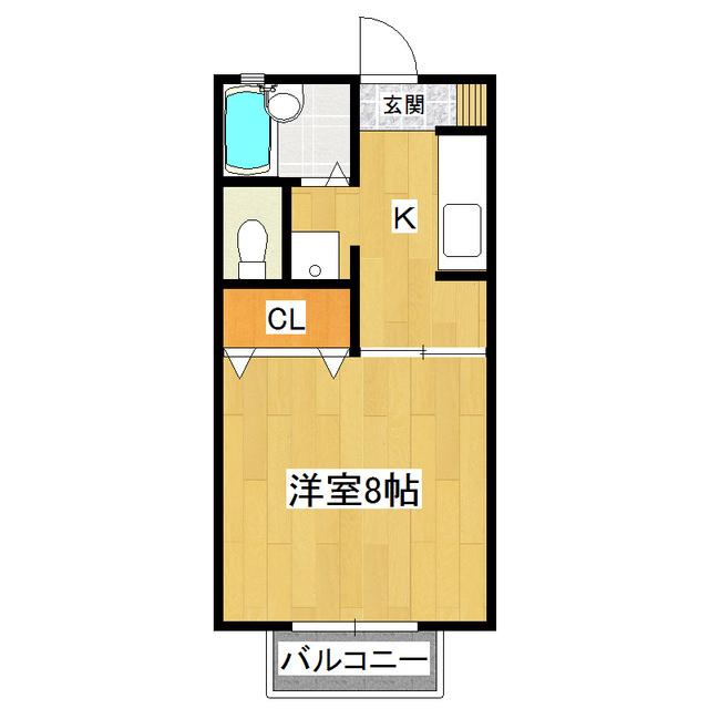 リーベンハイム(1K/2階)の間取り写真