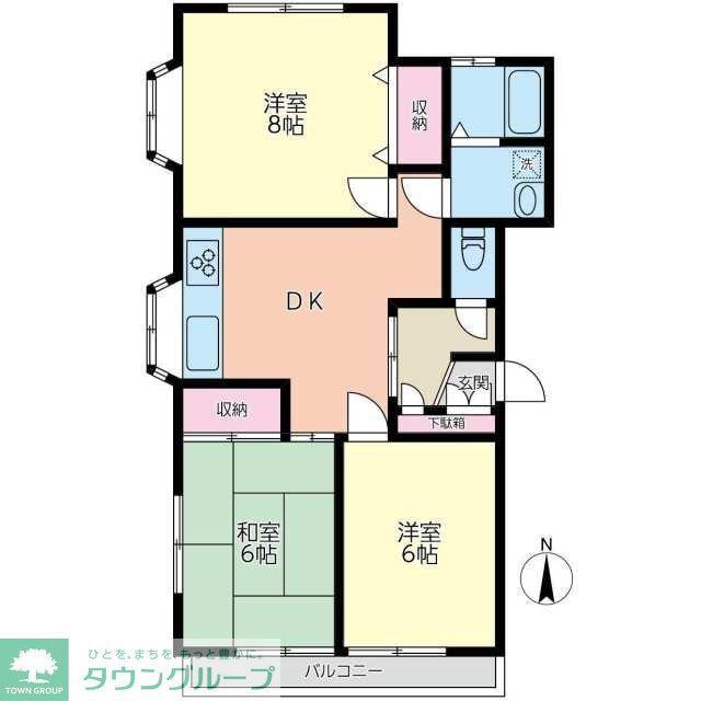 グレイス井上(3DK/1階)の間取り写真