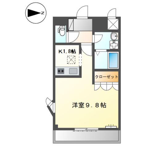 ミール株山(1K/1階)の間取り写真