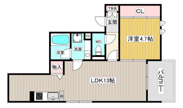 アコール北口(1LDK/2階)の間取り写真