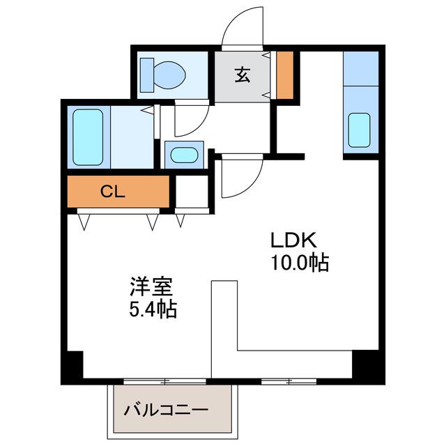 藤井ビル北23条II(1LDK/2階)の間取り写真