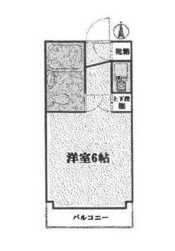パレドール八王子(ワンルーム/2階)の間取り写真