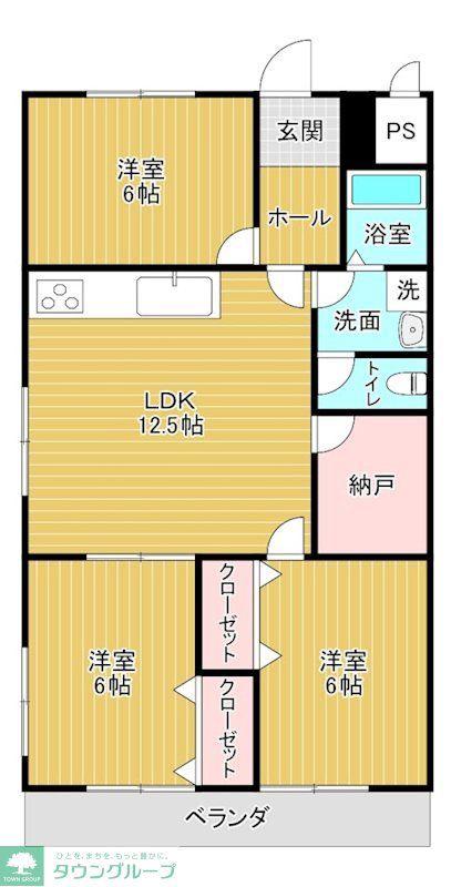 トミケンビル(3LDK/3階)の間取り写真