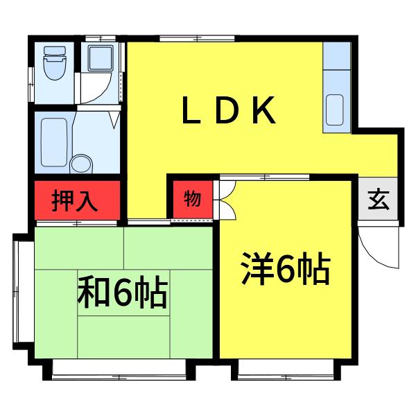 ノイエスハウゼス(2LDK/1階)の間取り写真