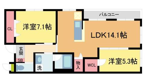 ITIMARUKAN(2LDK/3階)の間取り写真