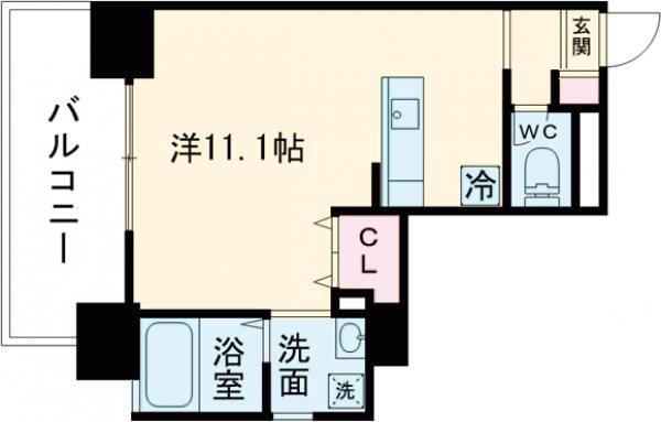 APARTMENTS CODE ISAHAYA(ワンルーム/12階)の間取り写真