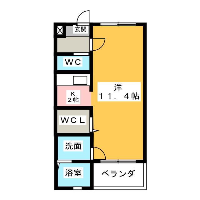 ハピネス・Y(ワンルーム/3階)の間取り写真