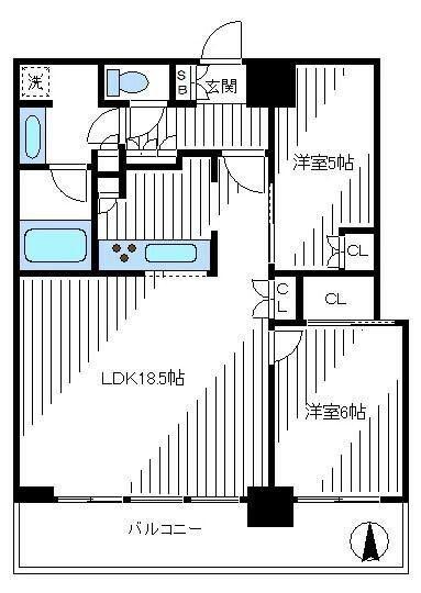 パークシティ中野ザタワー エアーズ(2LDK/21階)の間取り写真