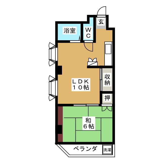 ヴィラ美山(1LDK/1階)の間取り写真
