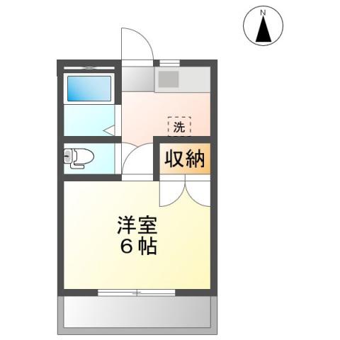 サニーヒルズ泉田I(1K/2階)の間取り写真