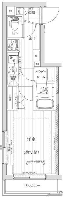 パティーナ北綾瀬(1K/4階)の間取り写真