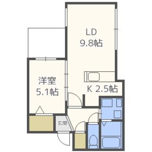 T-STYLE STELLA(1LDK/4階)の間取り写真