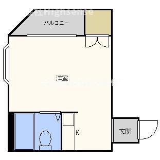 フリーディオ高殿(ワンルーム/4階)の間取り写真