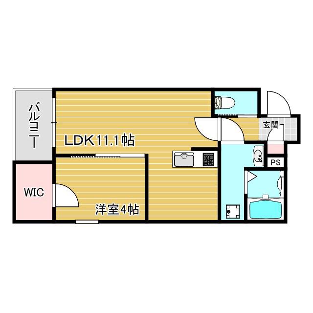 ジーメゾン新在家(1LDK/3階)の間取り写真