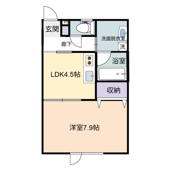 ももたろう2(1DK/2階)の間取り写真