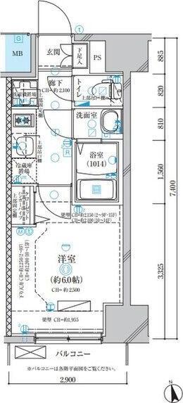 ディアレイシャス名古屋浄心(1K/13階)の間取り写真