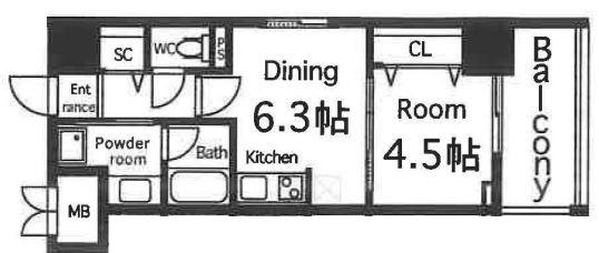 MA MINETTE(1DK/8階)の間取り写真