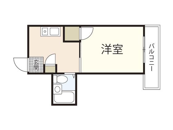 Sビル本川(1K/4階)の間取り写真