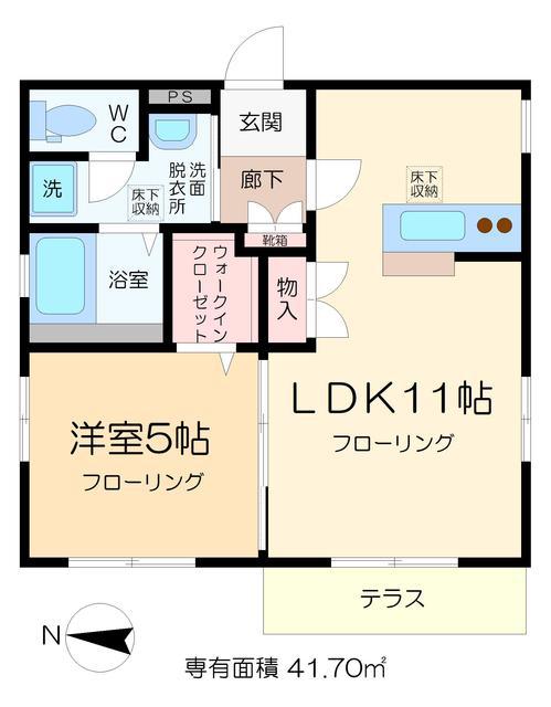 グレイス(1LDK/1階)の間取り写真
