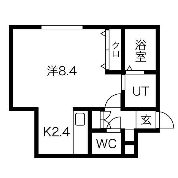 GARDEN サウスI(1K/4階)の間取り写真
