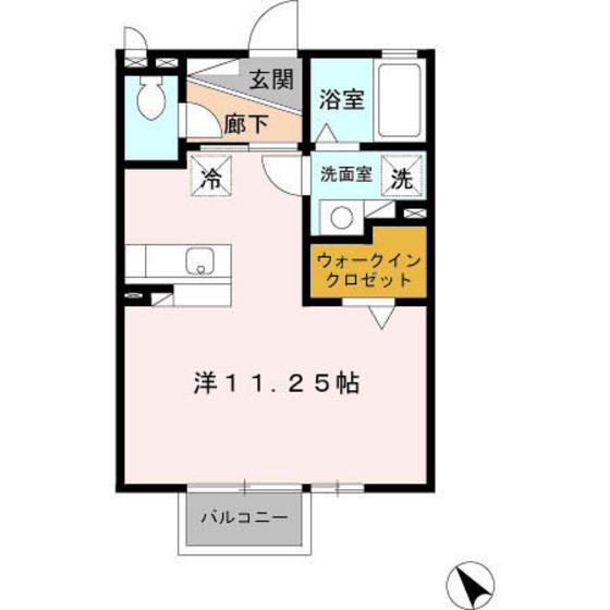 エスパシオ(ワンルーム/2階)の間取り写真