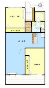 大宮植竹(2LDK/2階)の間取り写真