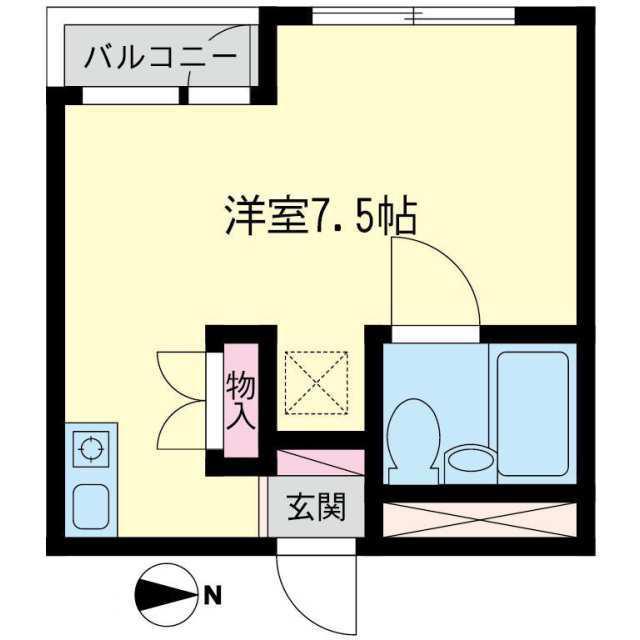 K-FLAT(ワンルーム/1階)の間取り写真