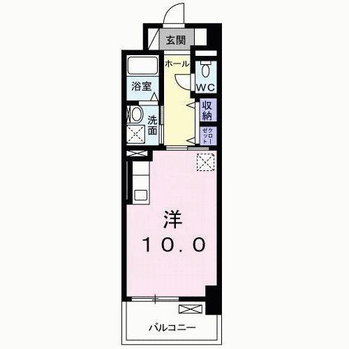 ラインスター三萩野(1K/4階)の間取り写真