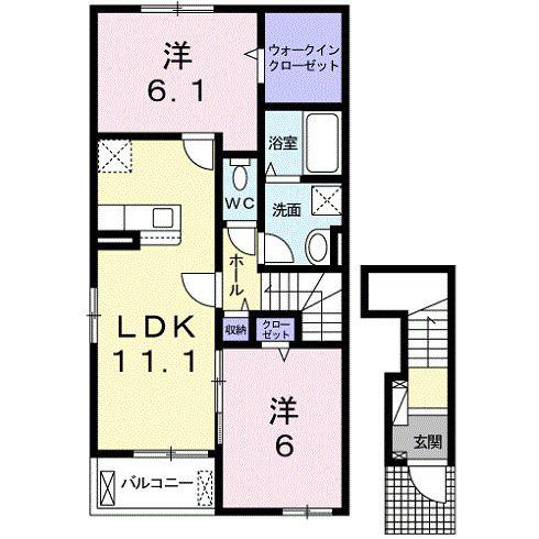 アメティスタ(2LDK/2階)の間取り写真