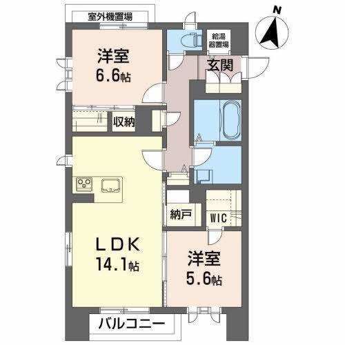 AS VIAURA KUWANO(2SLDK/3階)の間取り写真