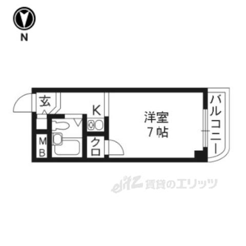 ダモールFUKUI(ワンルーム/3階)の間取り写真
