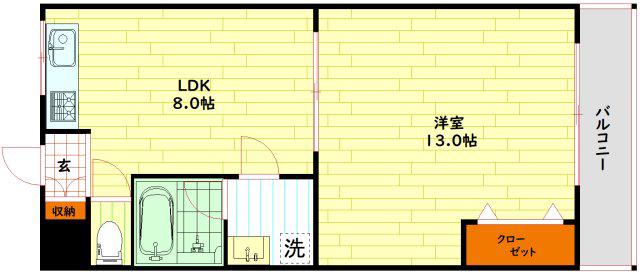 ファーストパレス(1LDK/3階)の間取り写真