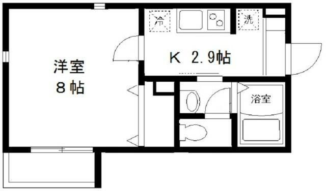 レズワンガーデン(1K/2階)の間取り写真