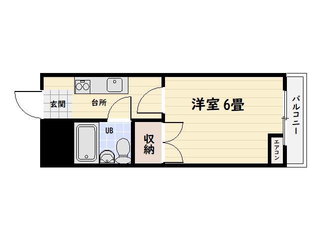 ESマンション(1K/2階)の間取り写真