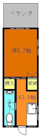 丸英ビル(1K/6階)の間取り写真