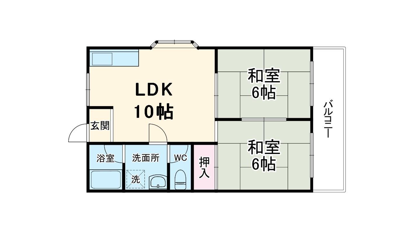 ベルテクス東花園(2LDK/3階)の間取り写真