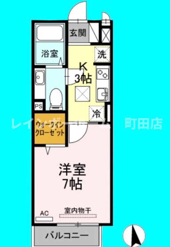 エスポワール(1K/1階)の間取り写真