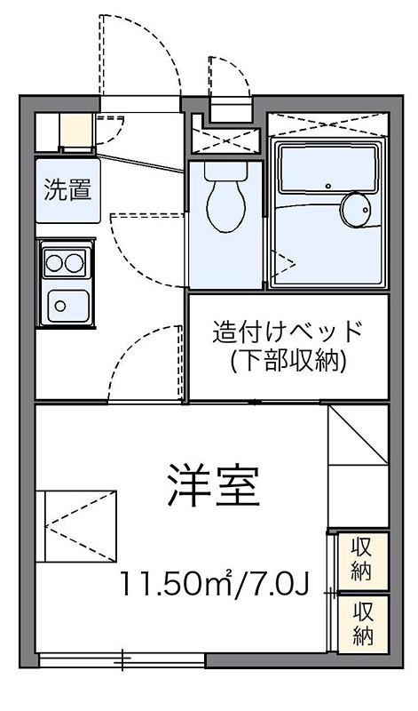 グレイス(1K/1階)の間取り写真