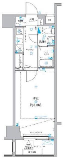グランドコート親水公園(1K/5階)の間取り写真