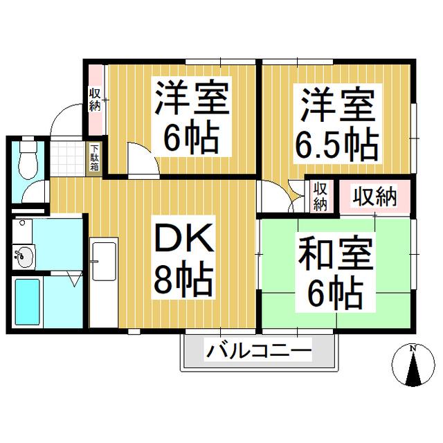 吉澤ハイツ(3DK/2階)の間取り写真