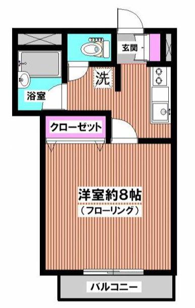メゾンティーナ・5(1K/2階)の間取り写真