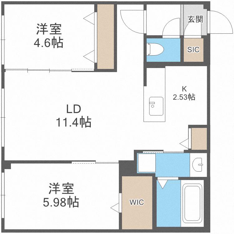 S-RESIDENCE琴似II(2LDK/3階)の間取り写真