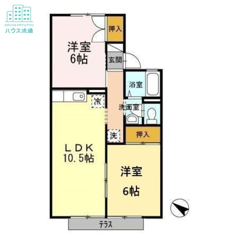 エステートキムラ(2LDK/1階)の間取り写真