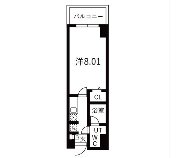 アルファコート蕨3(1K/8階)の間取り写真