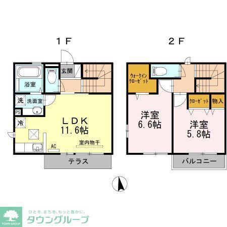 柚子季IV(2LDK/1階)の間取り写真